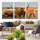 Highland Cow Canvas Wall Art Animal Print for Farm House