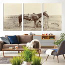 Cowboy Wall Art - Western Horse Canvas Print - Vintage