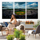 3-Panel Kauffman Stadium Wall Art Print | Large Kansas City