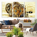 Blue-Eyed Leopard Canvas Wall Art - Framed Animal Print