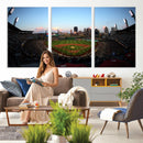 PNC Park Evening Game Triple Canvas Wall Art - Pittsburgh