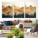 Rustic Wood Mountain Wall Art Print | Triptych Giclee Print by MyGreatCanvas | Canvas Wall Art Prints | Photo Prints & Wall Decor