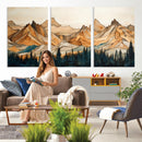 Rustic Wood Mountain Wall Art Print | Triptych Giclee Print