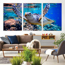 Underwater Sea Turtle Wall Art Canvas Print – Vibrant Ocean