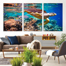 Sea Turtle Wall Art Canvas Print – Vibrant Ocean Coral Reef by MyGreatCanvas | Canvas Wall Art Prints | Photo Prints & Wall Decor