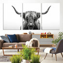 Highland Wall Art Canvas Print – Minimalist Black and White by MyGreatCanvas | Canvas Wall Art Prints | Photo Prints & Wall Decor