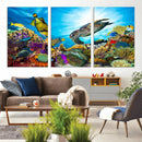 Colorful Coral Reef and Sea Life Turtle Canvas Print, by MyGreatCanvas | Canvas Wall Art Prints | Photo Prints & Wall Decor