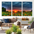 Golden Sunflower Field at Sunset – Breathtaking Sky and