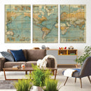 Push Pin World Map Canvas Print – Travel Tracker Wall Art