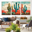 Colorful Cacti Wall Art – Framed Vibrant Succulent Canvas by MyGreatCanvas | Canvas Wall Art Prints | Photo Prints & Wall Decor