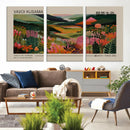 Yayoi Kusama Landscape Canvas Print, Vibrant Floral Mountain