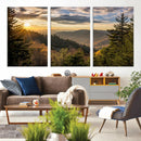 Sunrise Over the Smoky Mountains Canvas Wall Art –