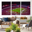 Bryant-Denny Stadium Night Game Triple Canvas Wall Art - by MyGreatCanvas | Canvas Wall Art Prints | Photo Prints & Wall Decor