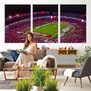 Bryant-Denny Stadium Night Game Triple Canvas Wall Art -