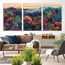 Colorful Abstract Landscape Wall Art Print Canvas - Vibrant