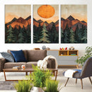 Sunset Mountain Landscape Canvas Wall Art Print - Nature