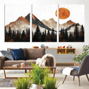 Modern Abstract Mountain Canvas Wall Art Print, Abstract