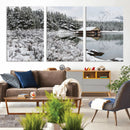 Winter Wall Art - Cabin by the Lake Canvas Wall Art - Serene by MyGreatCanvas | Canvas Wall Art Prints | Photo Prints & Wall Decor