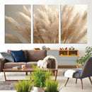 Pampas Grass Canvas Wall Art - Elegant Neutral Decor for