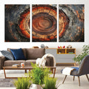 Wood Grain Canvas Wall Art - Framed Abstract Tree Ring