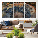 Framed Tree Ring Wall Art - Abstract Colorful Tree Ring Wall