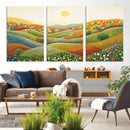 YAYOI KUSAMA Wall Art - Colorful Dot Art Landscape Canvas,