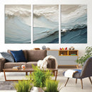 Waves Abstract Wall Art Print, Modern Framed Abstract Canvas