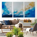 Blue Abstract Print - Dynamic Ocean-Inspired Canvas Wall Art