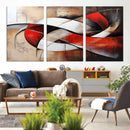 Abstract Wall Art - Modern Red and White Canvas Wall Art