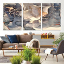 Abstract Blue and Gold Wall Art - Fluid Ink Artwork - Modern