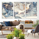 Abstract Blue and Gold Canvas Wall Art - Fluid Modern Ink