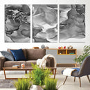 Black White Abstract Canvas Wall Art - Fluid Ink Artwork -