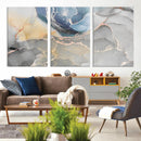 Large Abstract Blue and Gold Canvas Wall Art | Fluid Ink