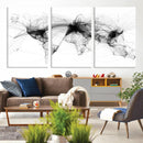 Abstract World Map Wall Art – Framed Geometric Line Canvas by MyGreatCanvas | Canvas Wall Art Prints | Photo Prints & Wall Decor