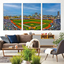 Wrigley Field Chicago Cubs Panoramic Canvas Print –