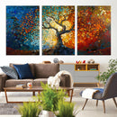Yggdrasil Tree of Life Mosaic Stained Glass Wall Art Canvas,