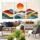 Southwest Mountain Wall Art Canvas Print – Boho Triptych