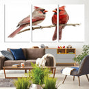 Cardinal Canvas Wall Art - Male and Female Cardinal Print -