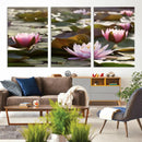 Lotus Flower Wall Art Canvas Print, Water Lily Large Wall