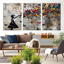 Banksy Butterfly Girl Wall Art – Modern Graffiti Canvas