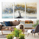 Silver Tree Wall Art – Framed Golden Leaves Canvas Artwork, by MyGreatCanvas | Canvas Wall Art Prints | Photo Prints & Wall Decor