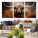 Highland Bull Canvas Abstract Canvas Wall Art Print –