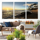 Tropical Beach Wall Art - Stunning Ocean Sunset Canvas Print