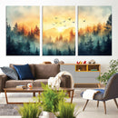 Abstract Forest Wall Art Print- Serene Nature Canvas Print