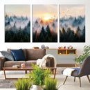 Misty Forest Wall Art – Framed Sunrise Pines Canvas Artwork, by MyGreatCanvas | Canvas Wall Art Prints | Photo Prints & Wall Decor
