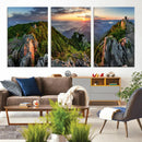 Mountain Sunset Panoramic Wall Art Canvas Print – Framed