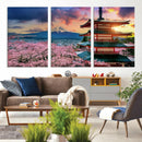 Mount Fuji Cherry Blossom Wall Art Canvas Print – Framed