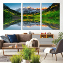 Sunrise Maroon Bells Lake Wall Art Canvas Print – Framed Elk