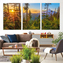 Forest Sunset Wall Art Canvas Print – Green Pines Sunset
