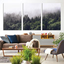 Misty Forest Wall Art Canvas Print – Foggy Pines Pine Valley